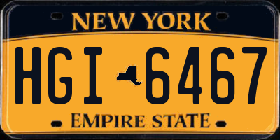 NY license plate HGI6467