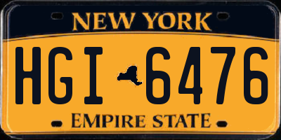 NY license plate HGI6476