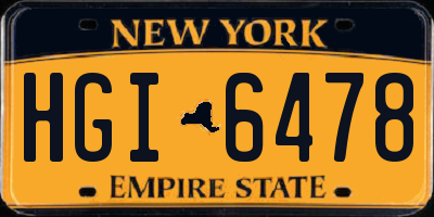 NY license plate HGI6478