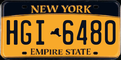 NY license plate HGI6480