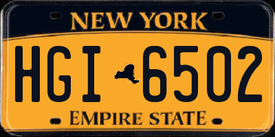 NY license plate HGI6502