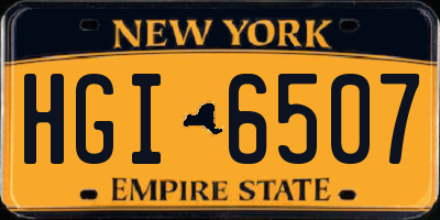 NY license plate HGI6507