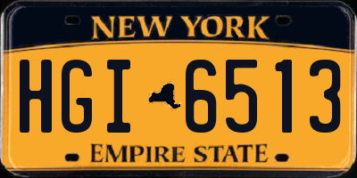 NY license plate HGI6513