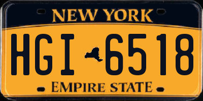 NY license plate HGI6518