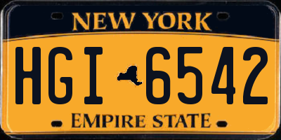 NY license plate HGI6542