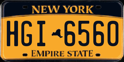 NY license plate HGI6560