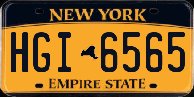 NY license plate HGI6565
