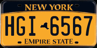 NY license plate HGI6567