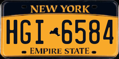 NY license plate HGI6584