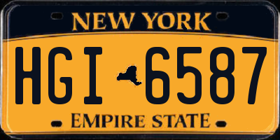 NY license plate HGI6587