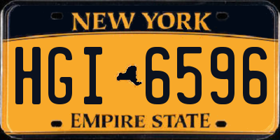 NY license plate HGI6596