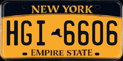 NY license plate HGI6606