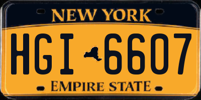 NY license plate HGI6607