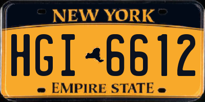 NY license plate HGI6612
