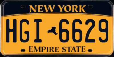 NY license plate HGI6629