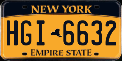 NY license plate HGI6632