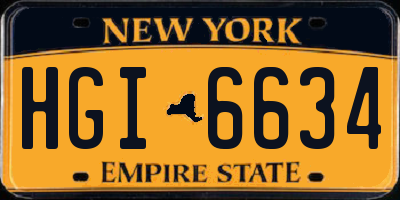 NY license plate HGI6634