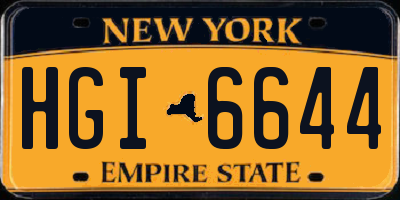 NY license plate HGI6644