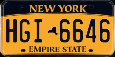 NY license plate HGI6646