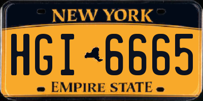 NY license plate HGI6665