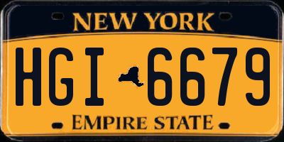 NY license plate HGI6679