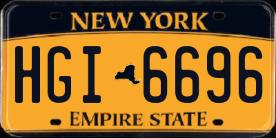 NY license plate HGI6696