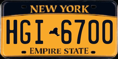 NY license plate HGI6700
