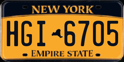 NY license plate HGI6705