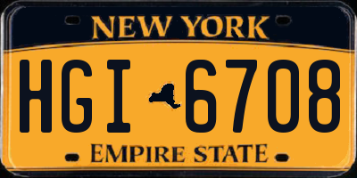 NY license plate HGI6708