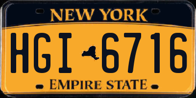 NY license plate HGI6716