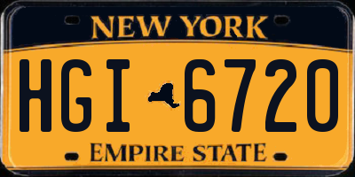 NY license plate HGI6720