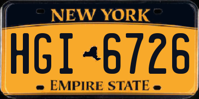 NY license plate HGI6726