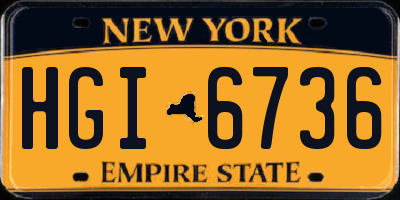 NY license plate HGI6736