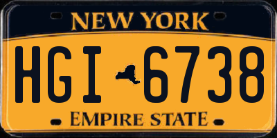 NY license plate HGI6738