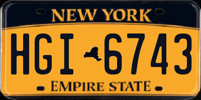 NY license plate HGI6743