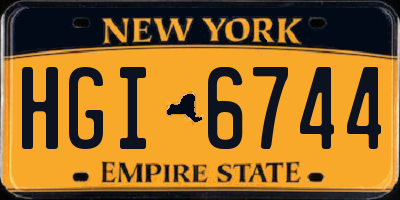 NY license plate HGI6744