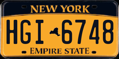 NY license plate HGI6748
