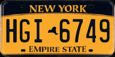 NY license plate HGI6749