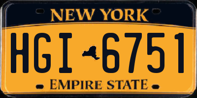 NY license plate HGI6751