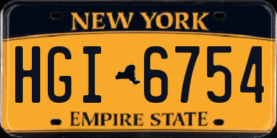NY license plate HGI6754
