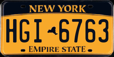 NY license plate HGI6763
