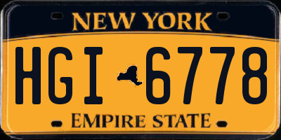 NY license plate HGI6778
