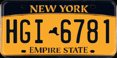 NY license plate HGI6781
