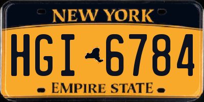 NY license plate HGI6784