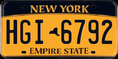 NY license plate HGI6792