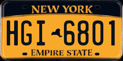 NY license plate HGI6801