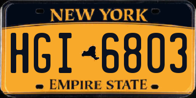 NY license plate HGI6803