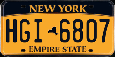 NY license plate HGI6807