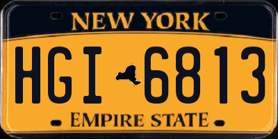NY license plate HGI6813