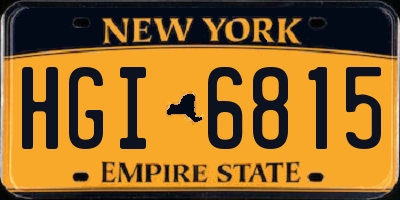 NY license plate HGI6815